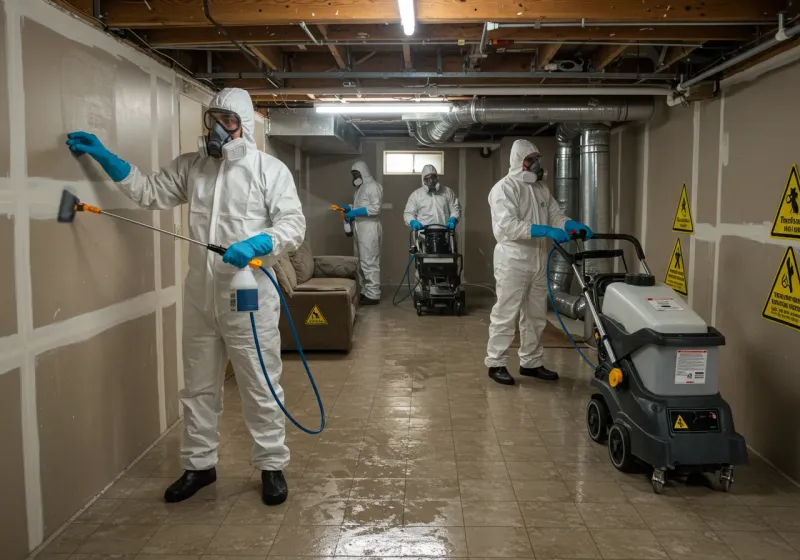 Basement Moisture Removal and Structural Drying process in Beadle County, SD